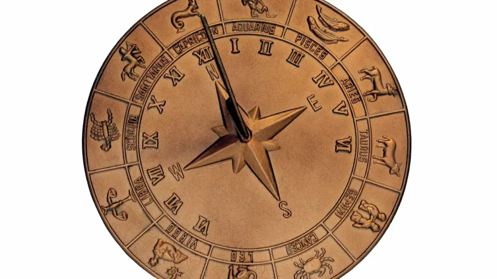 Bronzinis Zodiako ratas su visais ženklais, skirtas astrologinėms prognozėms ir kasdienėms įžvalgoms.