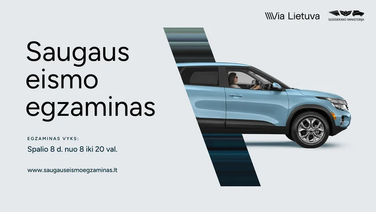 Saugaus eismo egzaminas šiandien: dalyvaukite iki 20 val: praktinė informacija
